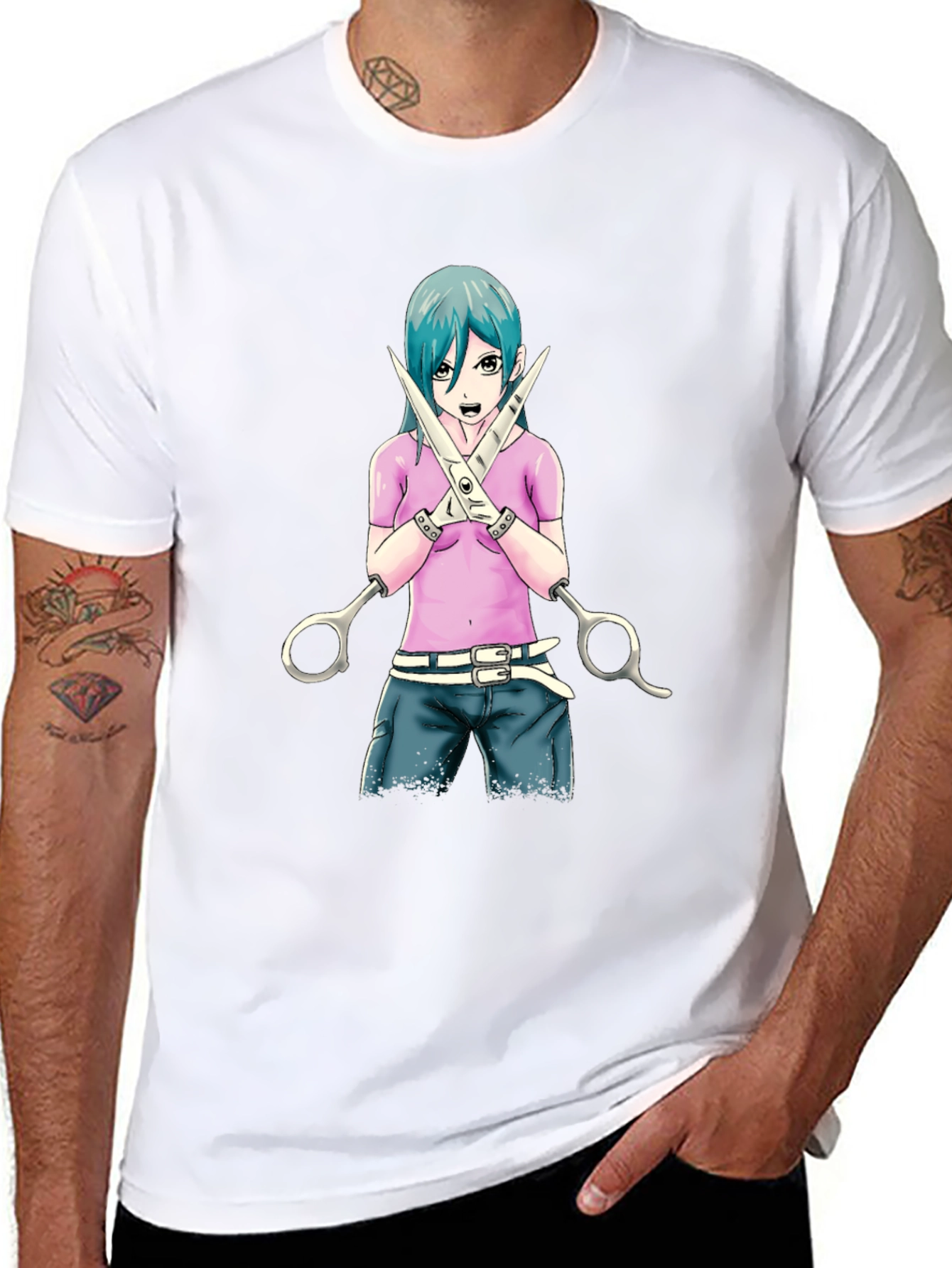 Black Anime Girl Graphic T-Shirt - Stylish Cotton Tee view 8