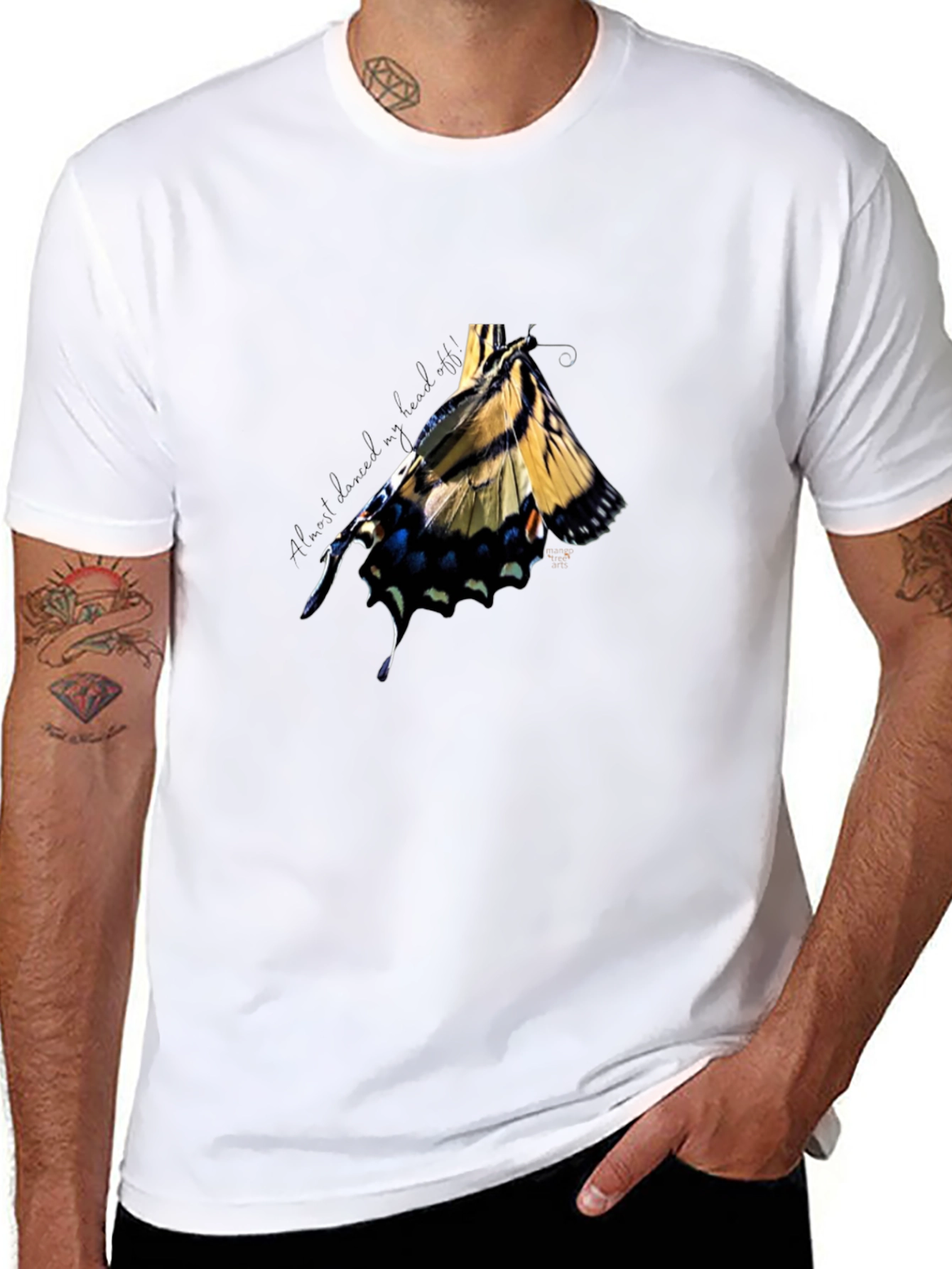 Black Butterfly Graphic Black T-Shirt - Stylish & Unique view 8