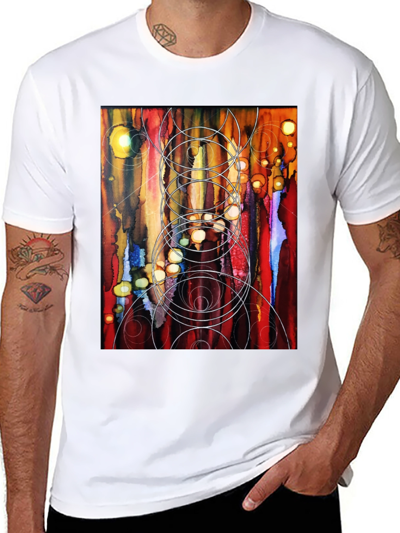 Black Abstract Art Black T-Shirt view 8