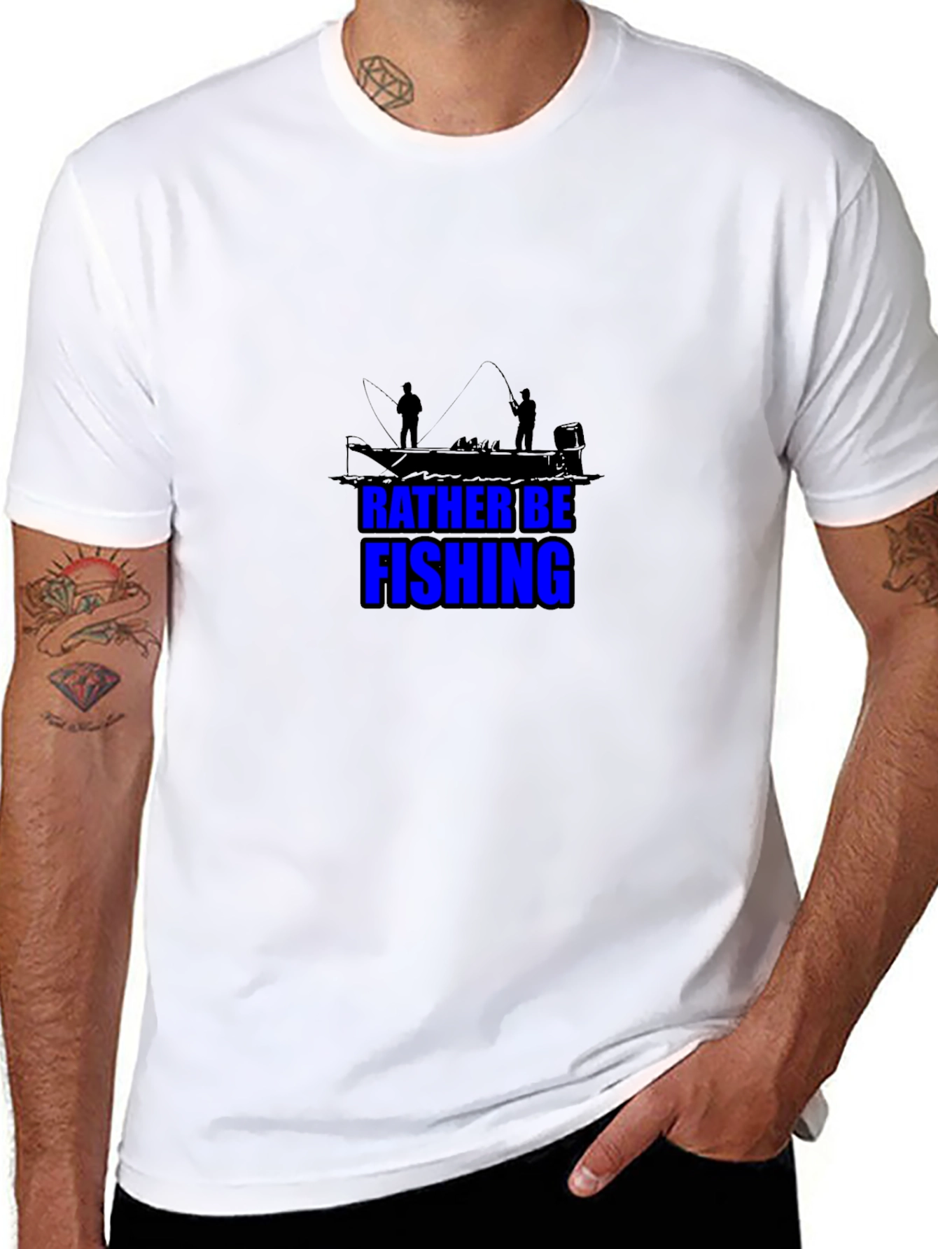 Black Rather Be Fishing T-Shirt - Angler Tee view 8