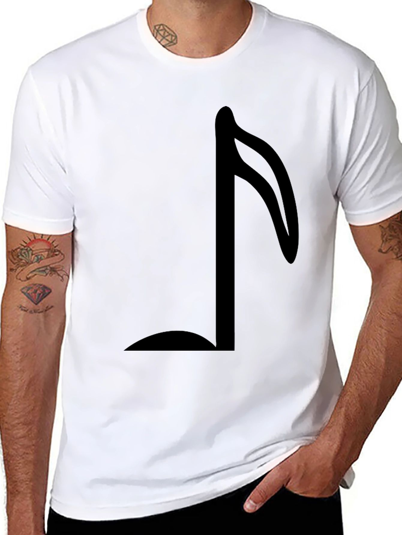 Black Music Note Graphic Black T-Shirt view 8