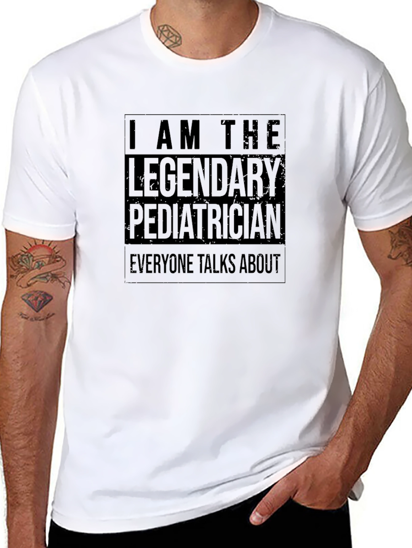 Black Legendary Pediatrician Black T-Shirt view 8