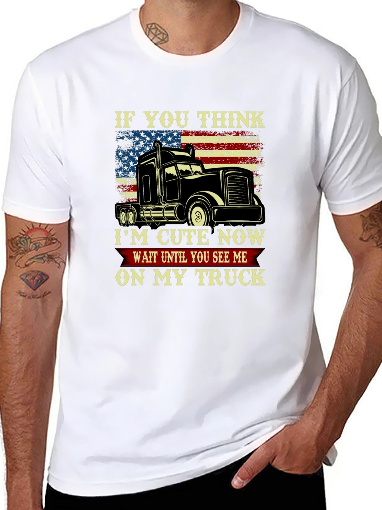 Black Trucker T-Shirt - Cute Now, Wait Until You See Me On My Truck! view 8