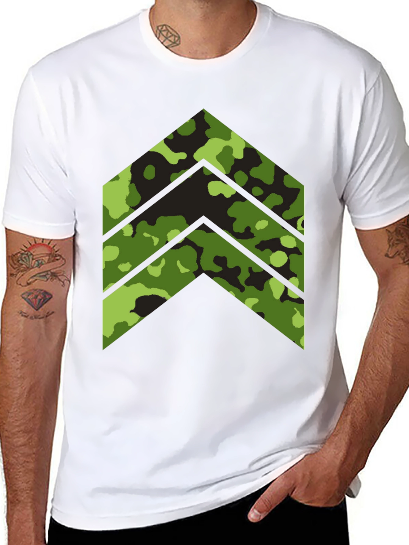Black Camo Arrow Graphic Tee - Stylish Menswear view 8