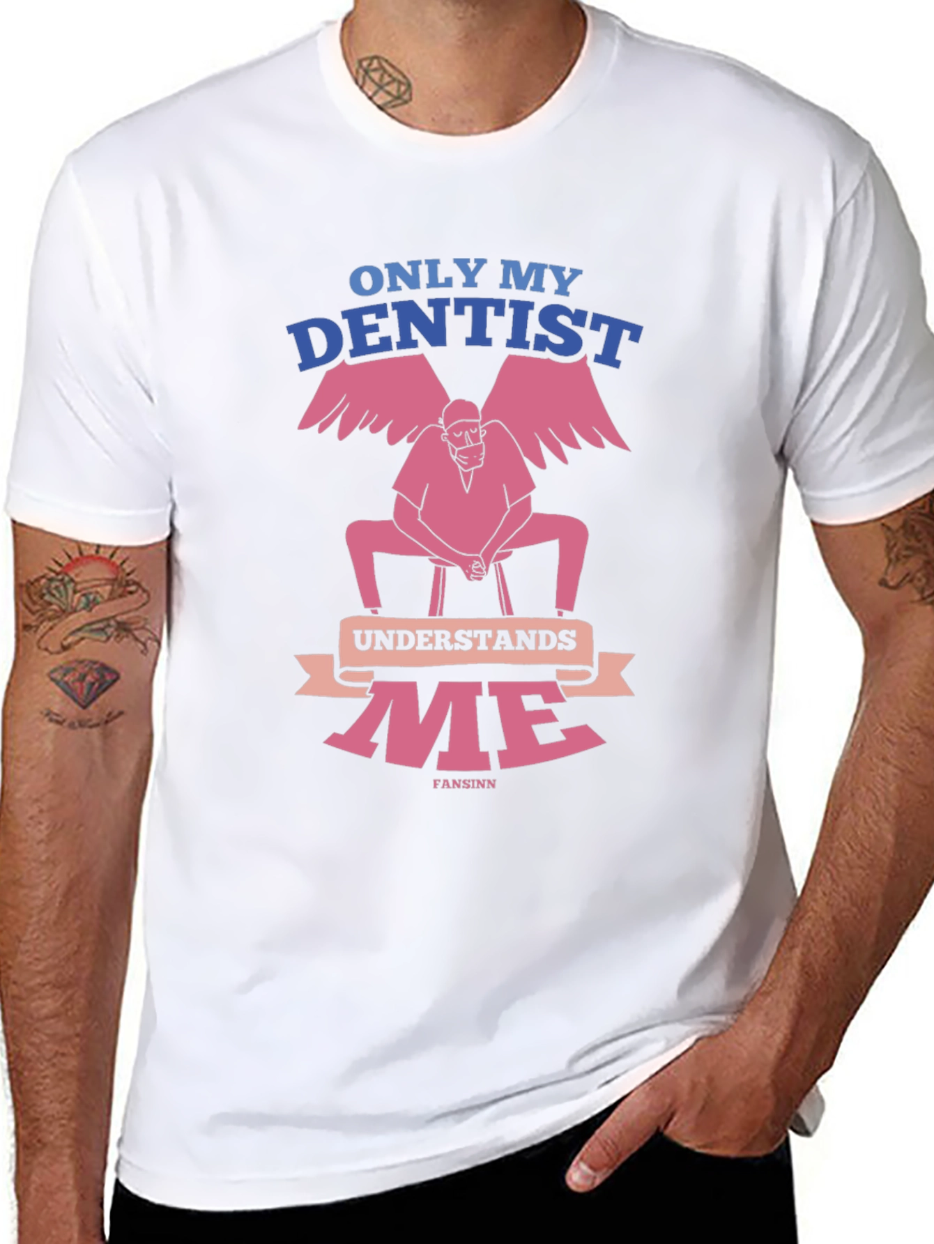 Black Dentist Humor T-Shirt - Only My Dentist Understands Me view 8