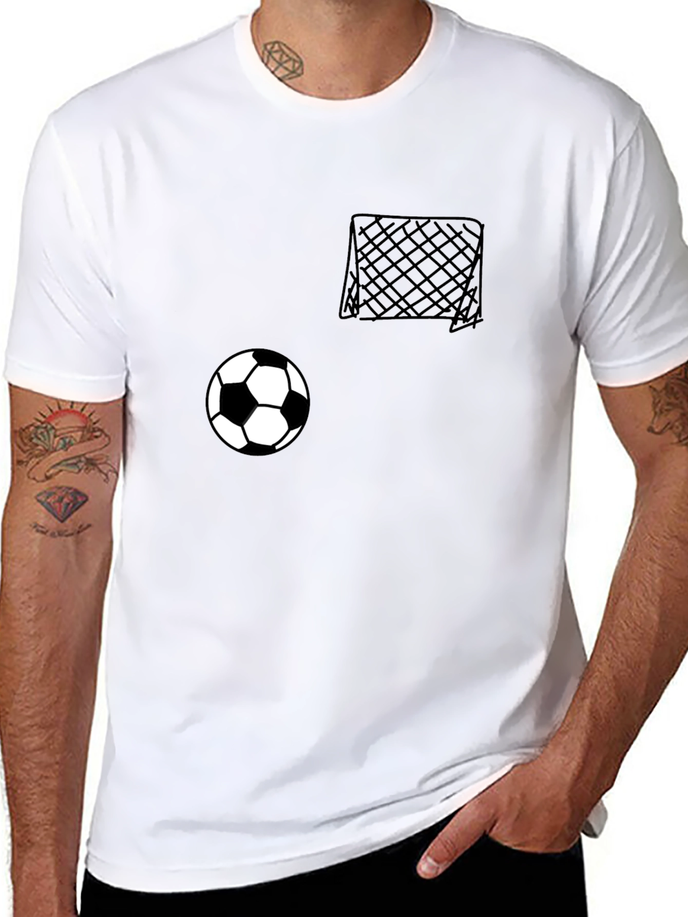 Black Soccer Goal & Ball Graphic Tee - Casual Black T-Shirt view 8