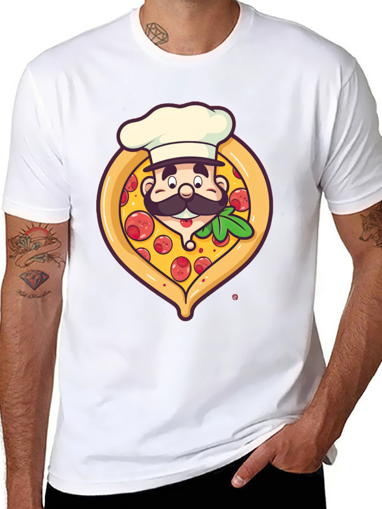 Black Pizza Chef Graphic T-Shirt - Unique Design view 8