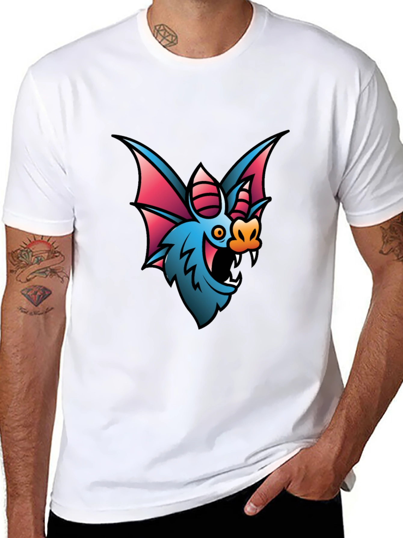 Black Bat Graphic T-Shirt - Unique & Stylish Design view 8