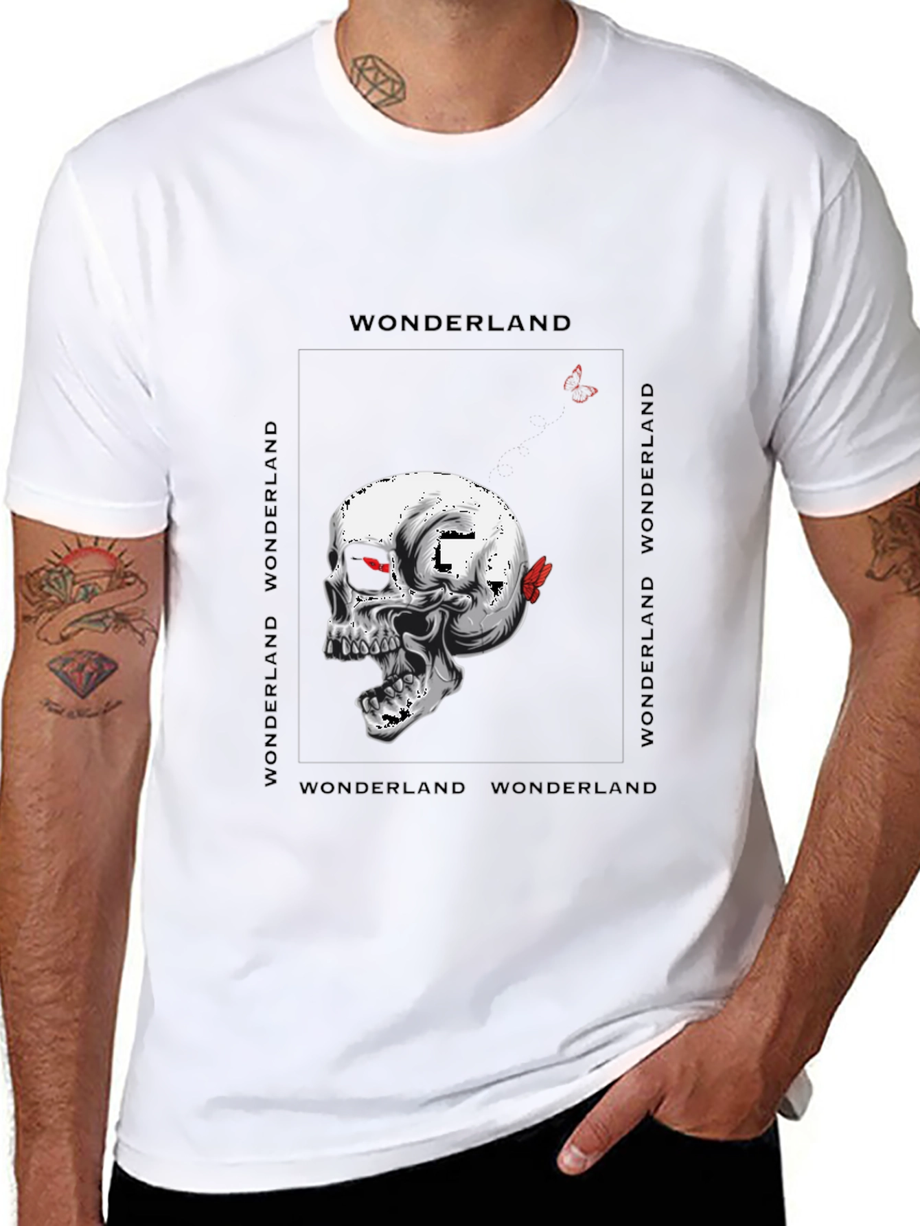 Black Skull Wonderland Graphic Tee - Black T-Shirt view 8