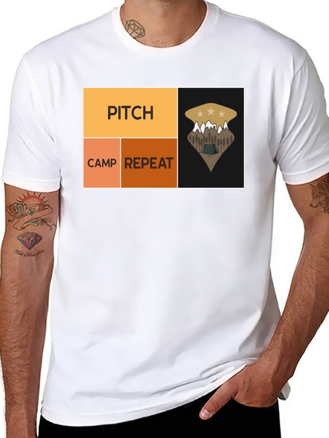 Black Pitch Camp Repeat Camping T-Shirt view 8