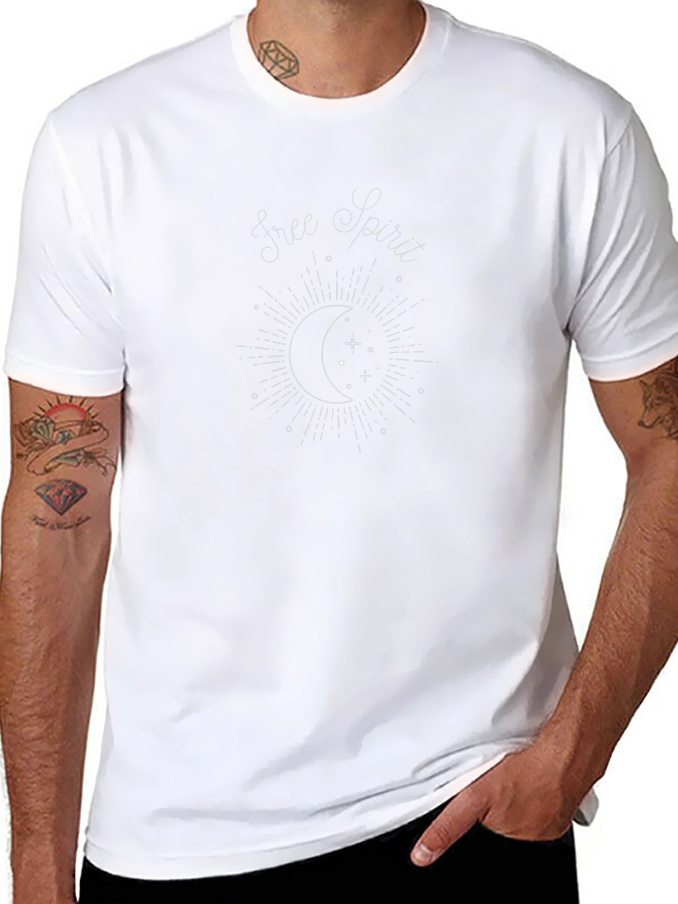 Free Spirit Moon & Stars Black T-Shirt - 8