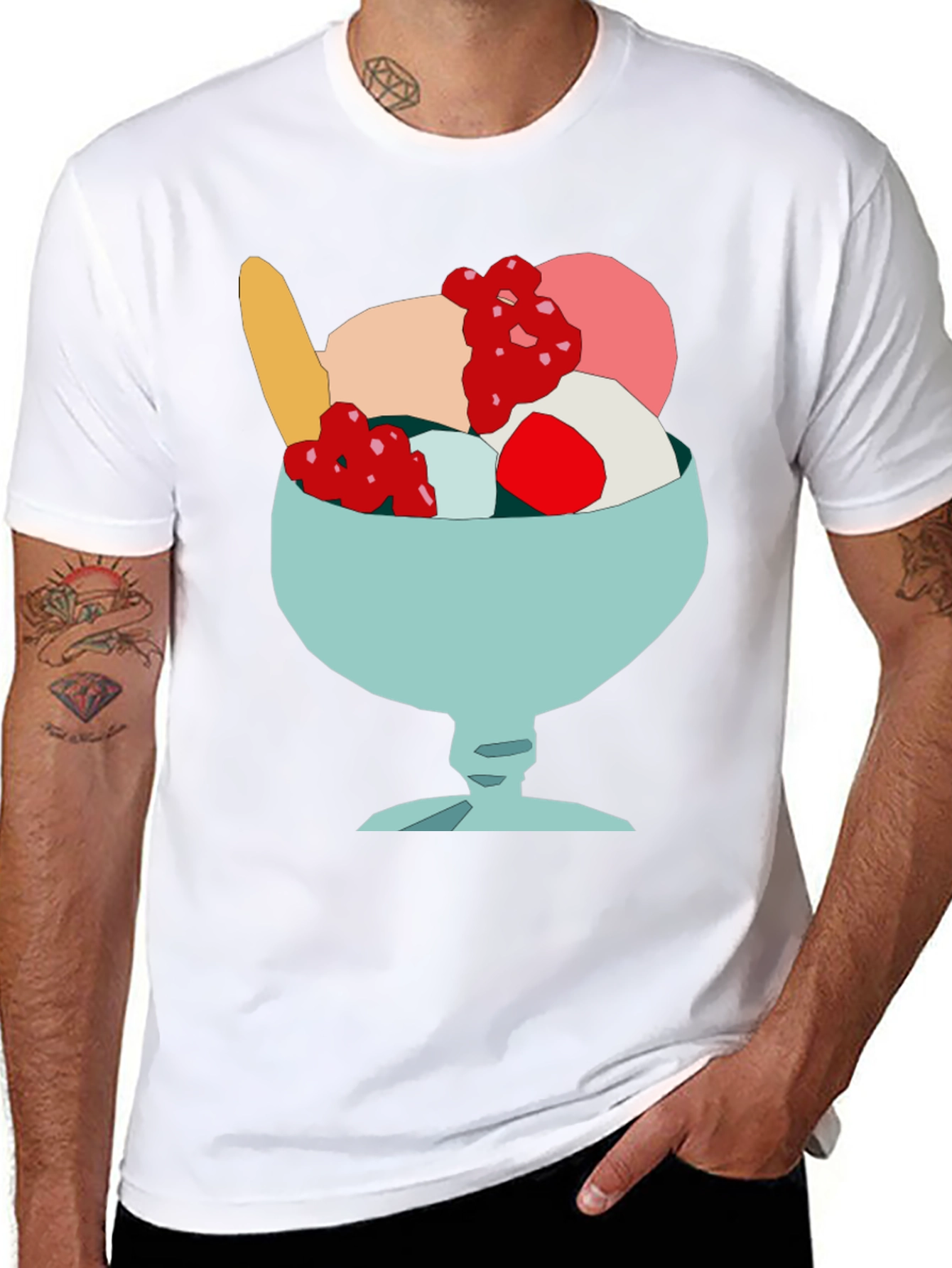 Black Ice Cream Dessert T-Shirt - Fun Novelty Graphic Tee view 8