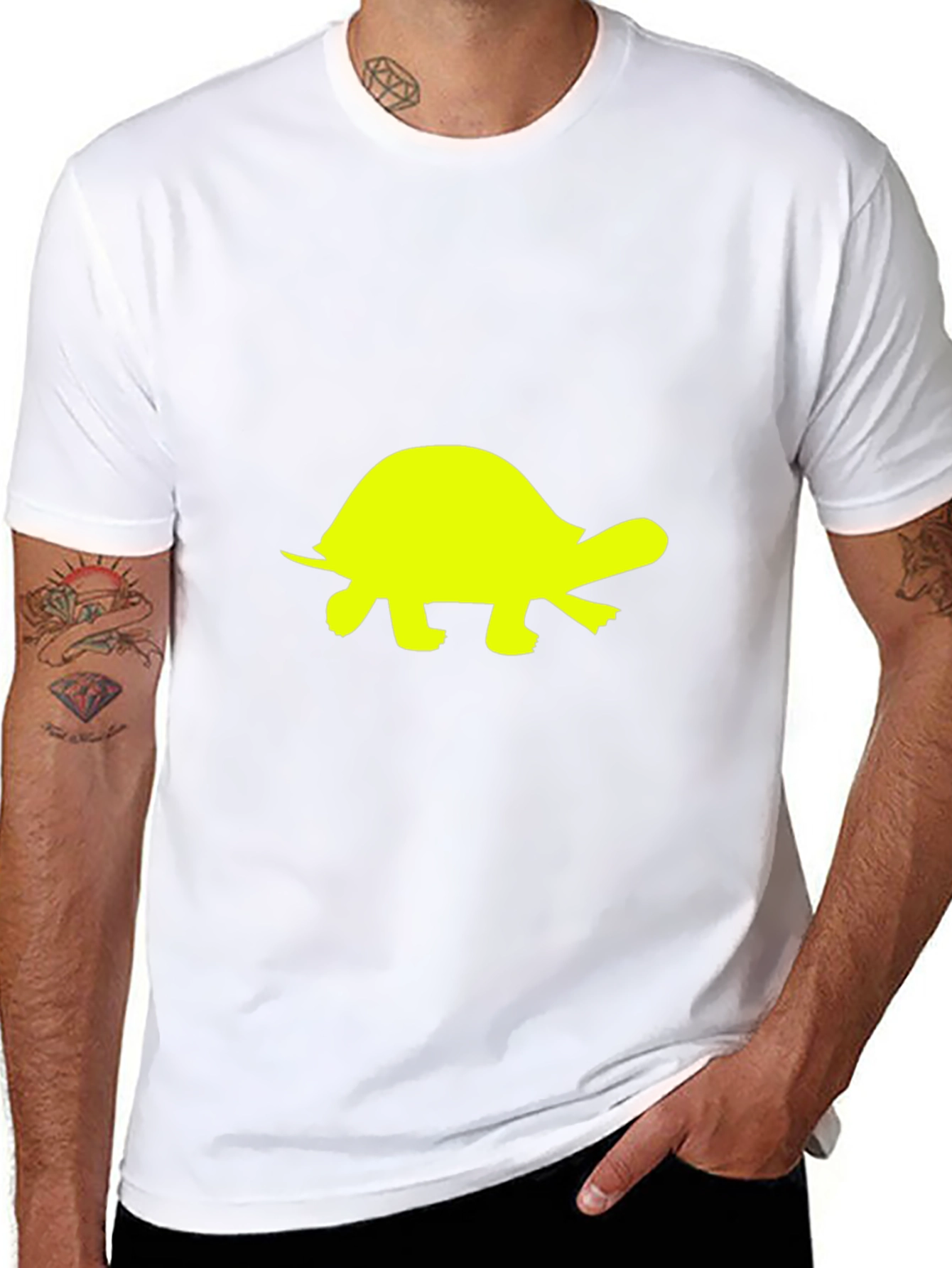 Black Turtle Graphic Tee - Black Cotton T-Shirt view 8