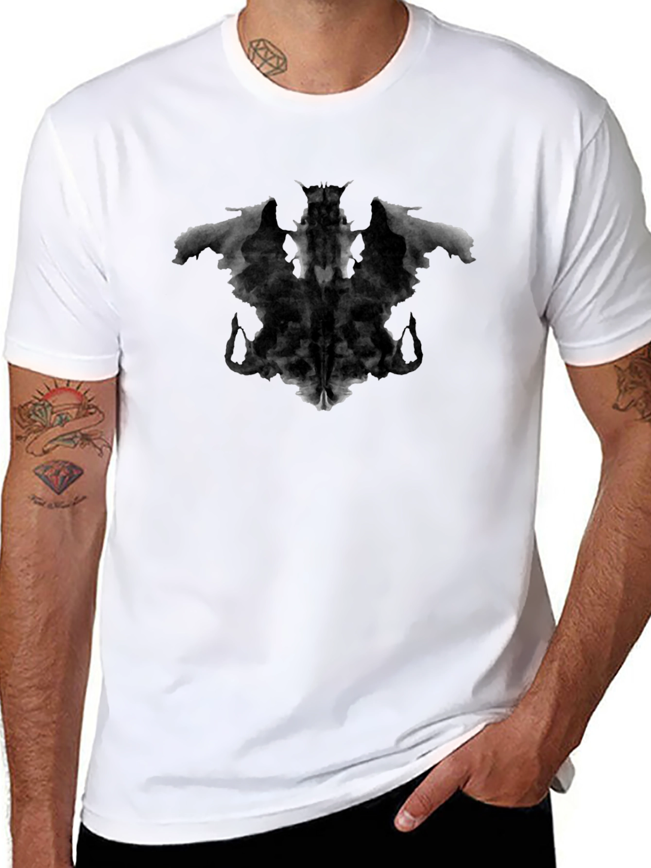 Black Rorschach Inkblot Graphic Tee - Classic Black view 8