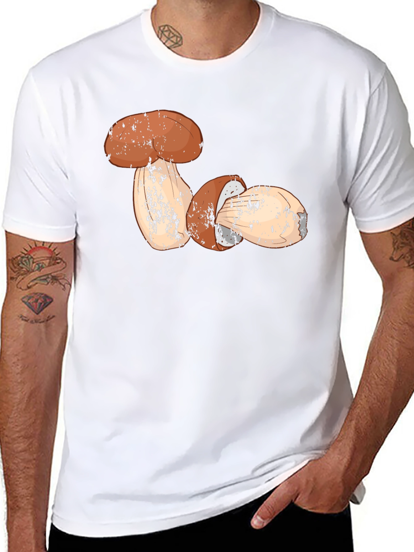 Black Mushroom Graphic T-Shirt - Nature Lover's Tee view 8