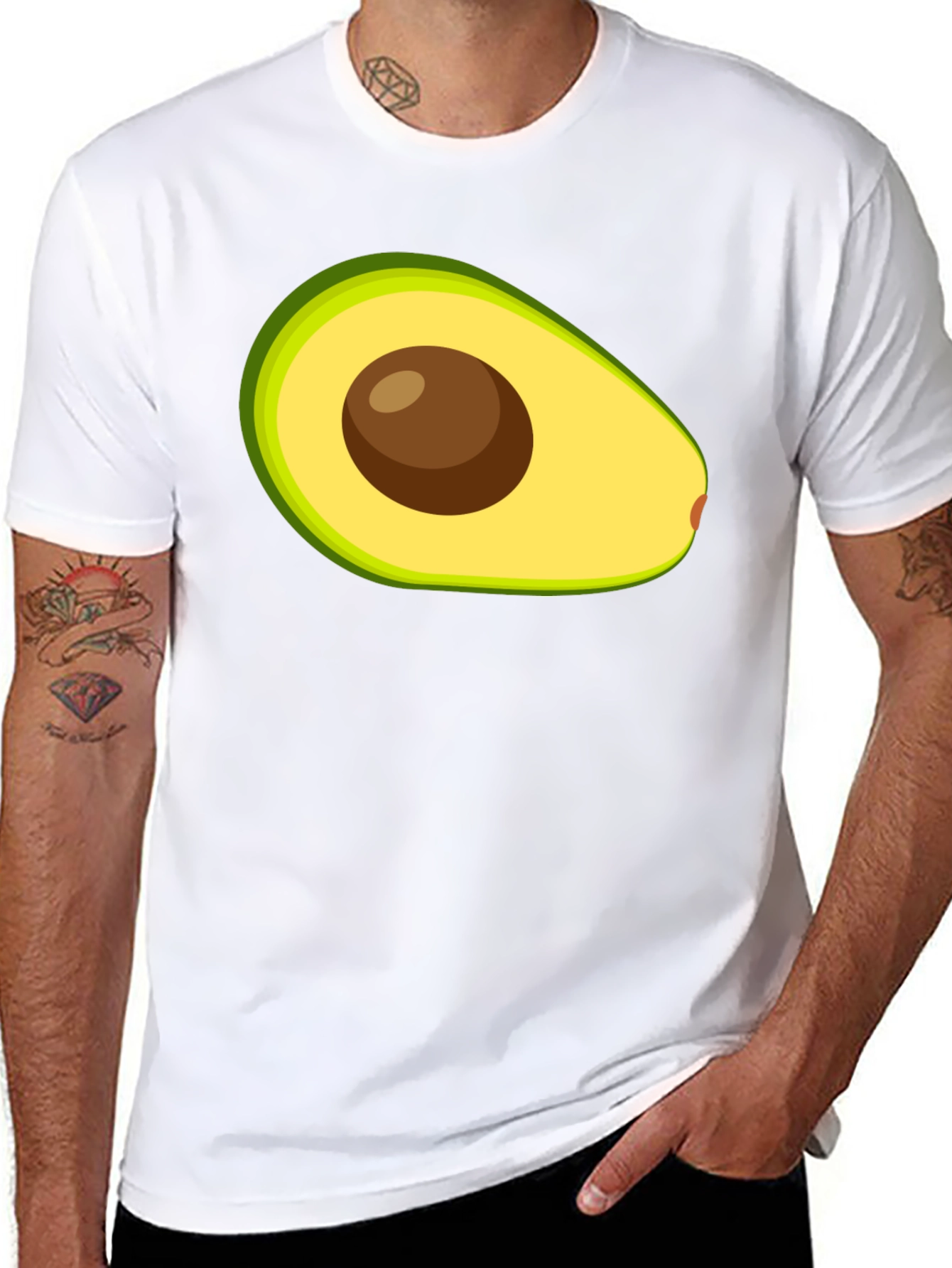 Black Avocado Graphic Tee - Black Cotton T-Shirt view 8