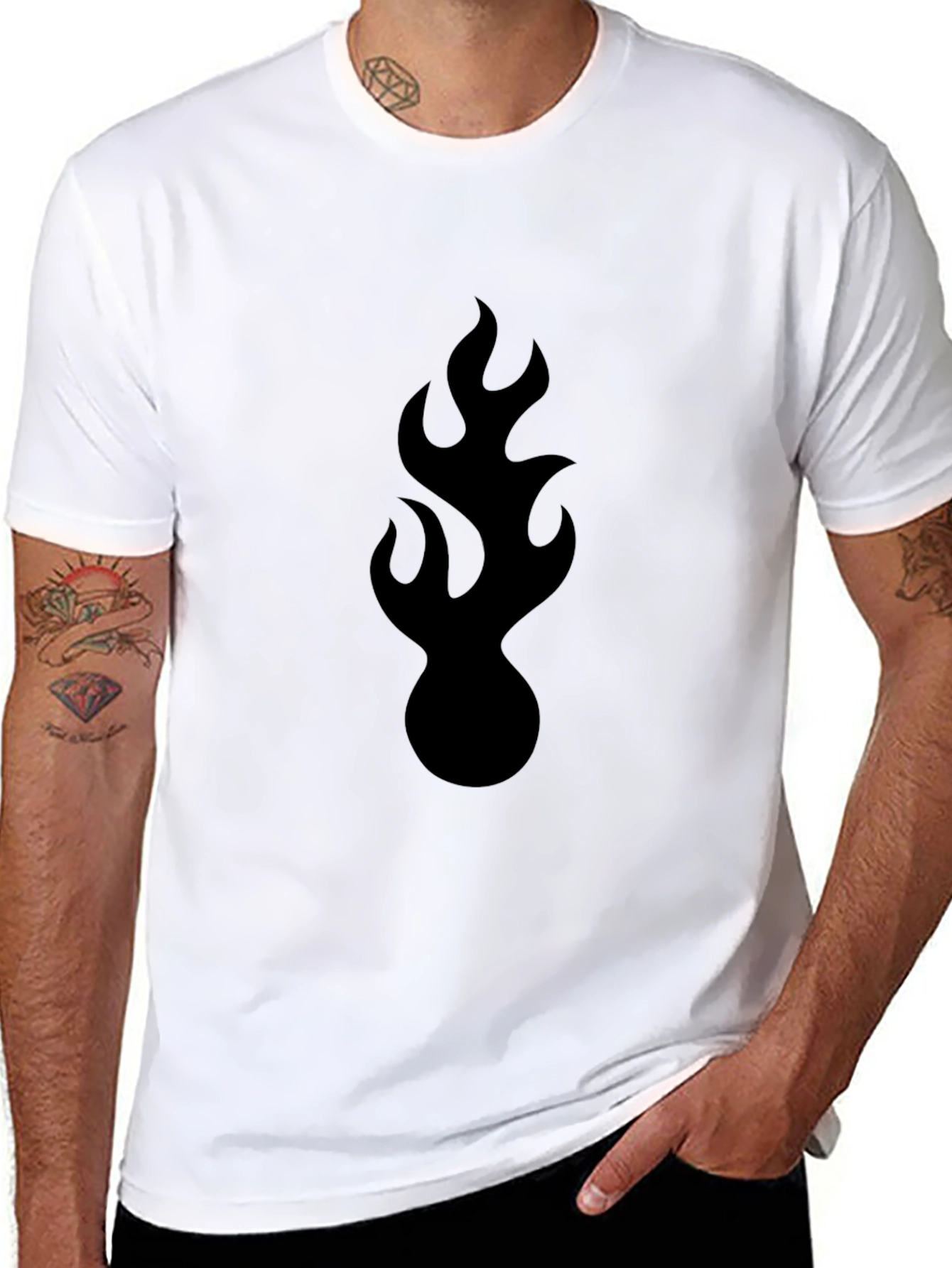 Black Flame Graphic Black T-Shirt - Bold & Stylish view 8