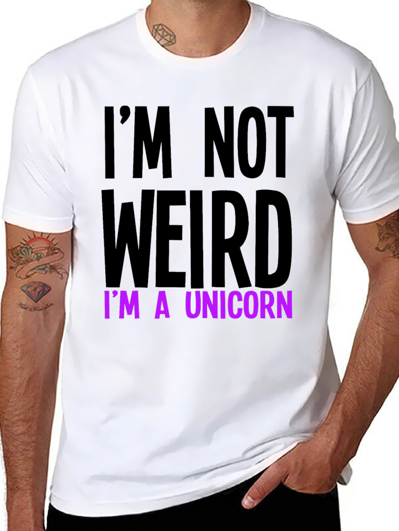 Black I'm Not Weird I'm A Unicorn Funny T-Shirt view 8