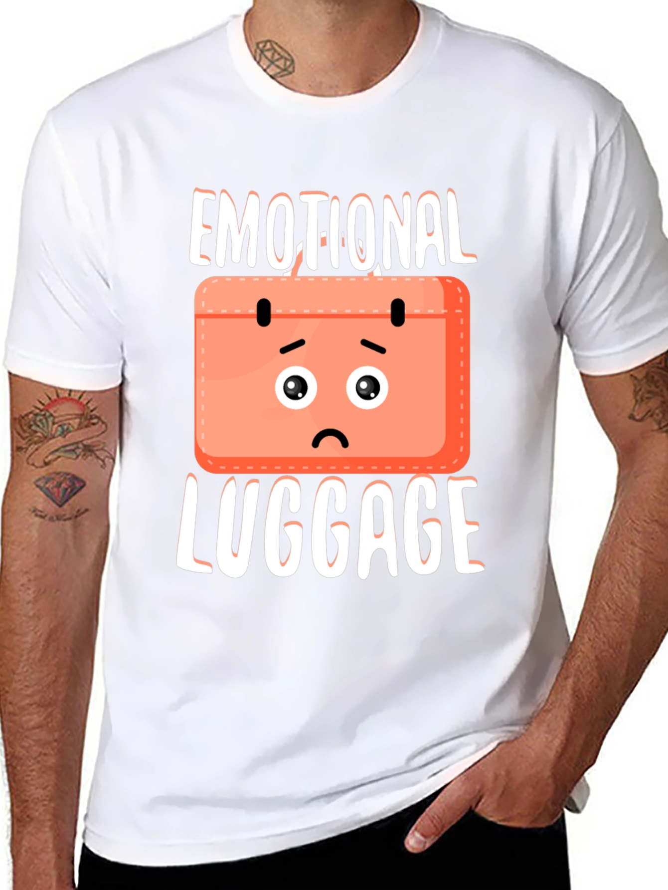 Black Emotional Baggage T-Shirt - Funny Novelty Tee view 8