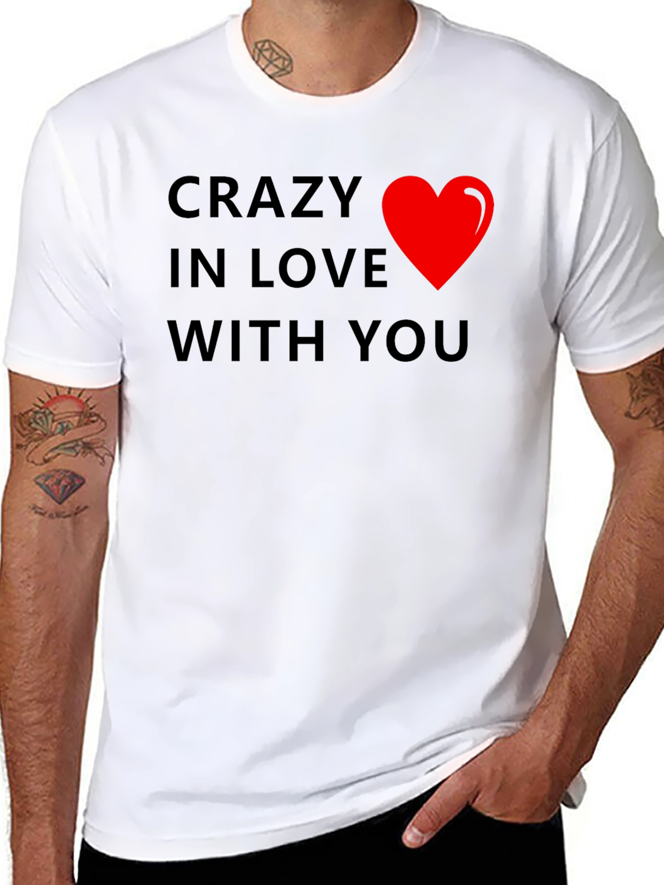 Black Crazy In Love With You T-Shirt view 8