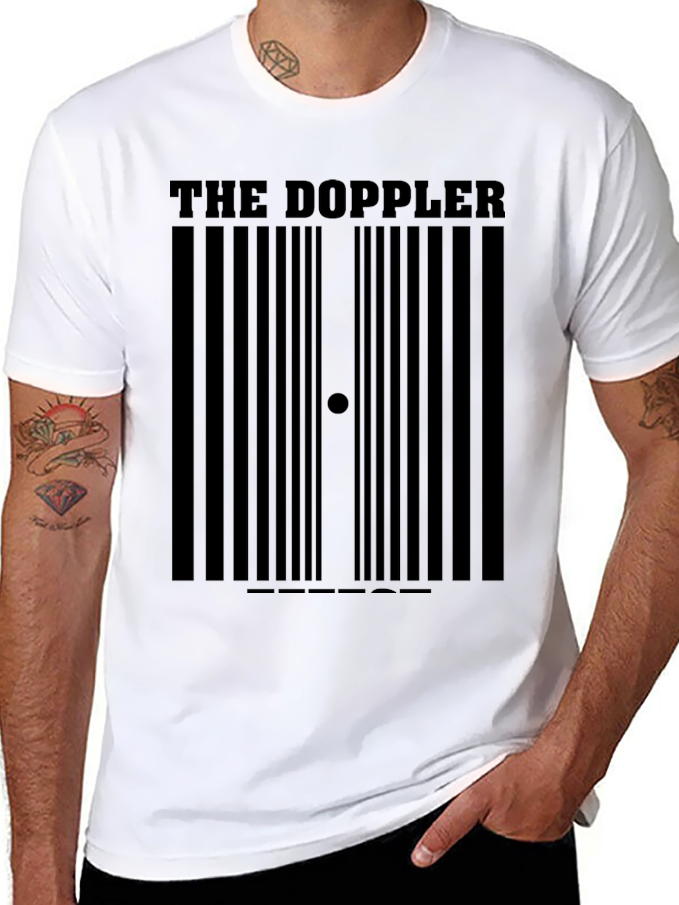 Black The Doppler Barcode Black T-Shirt view 8