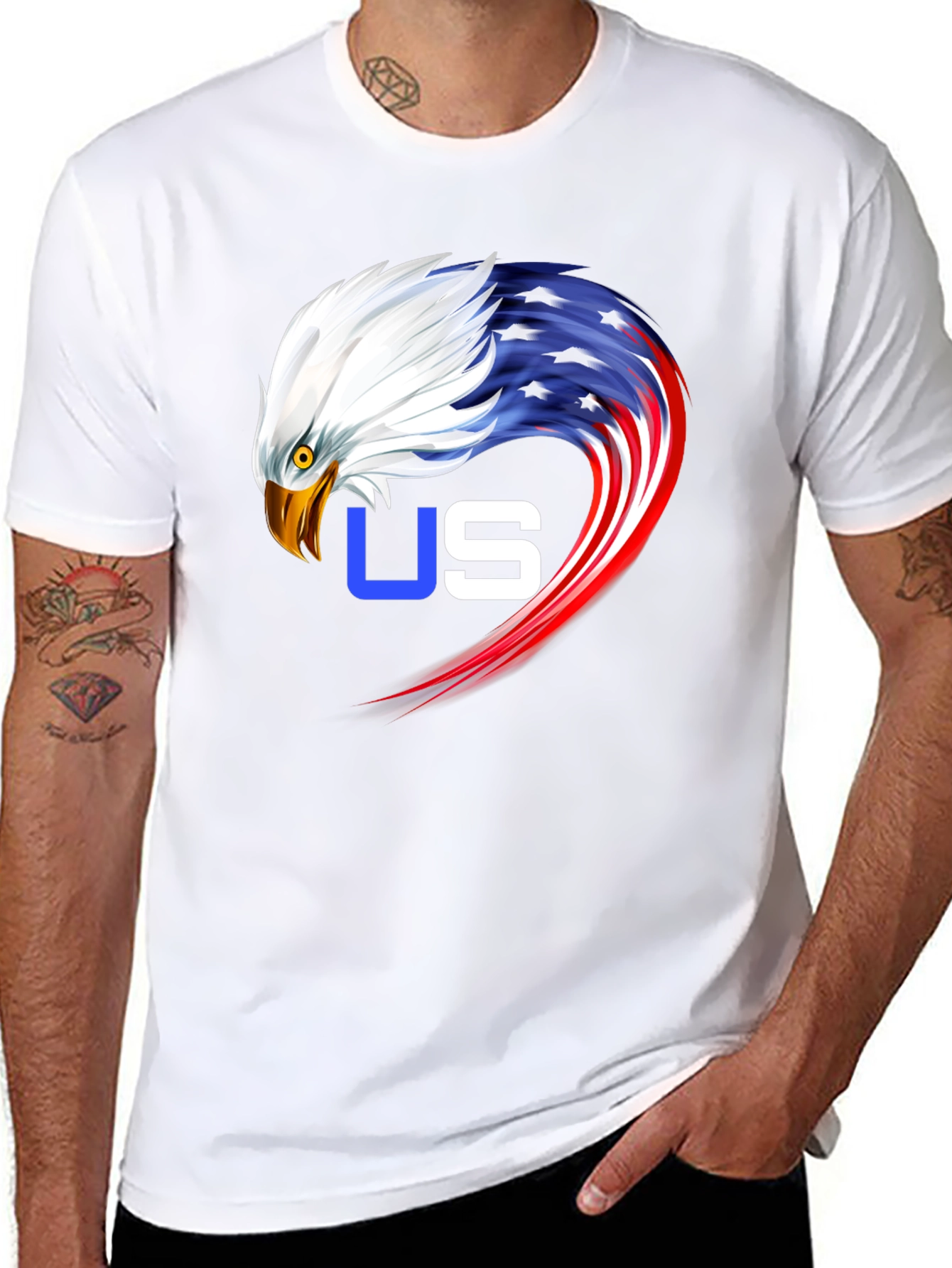 Black Patriotic Eagle Graphic Tee - USA Pride view 8