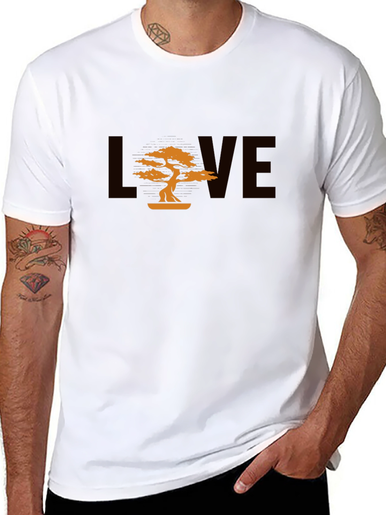 Black Bonsai Tree Love Graphic T-Shirt - Stylish & Unique view 8