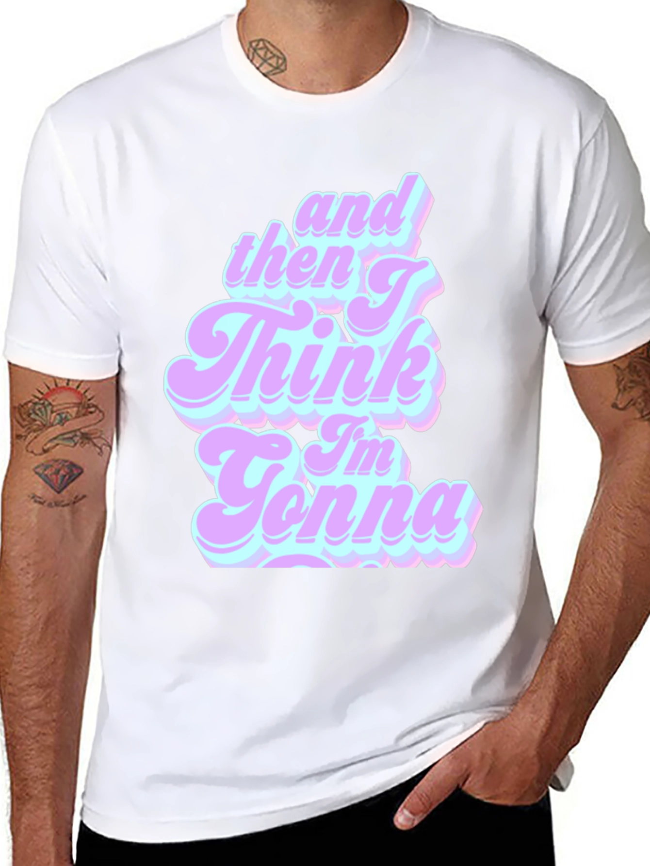 Black Retro "And Then I Think I'm Gonna" T-Shirt view 8