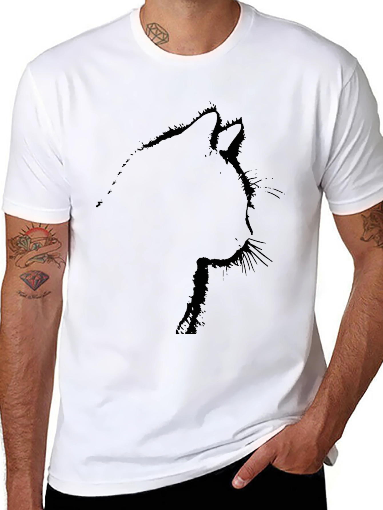 Black Black Cat Silhouette T-Shirt view 8