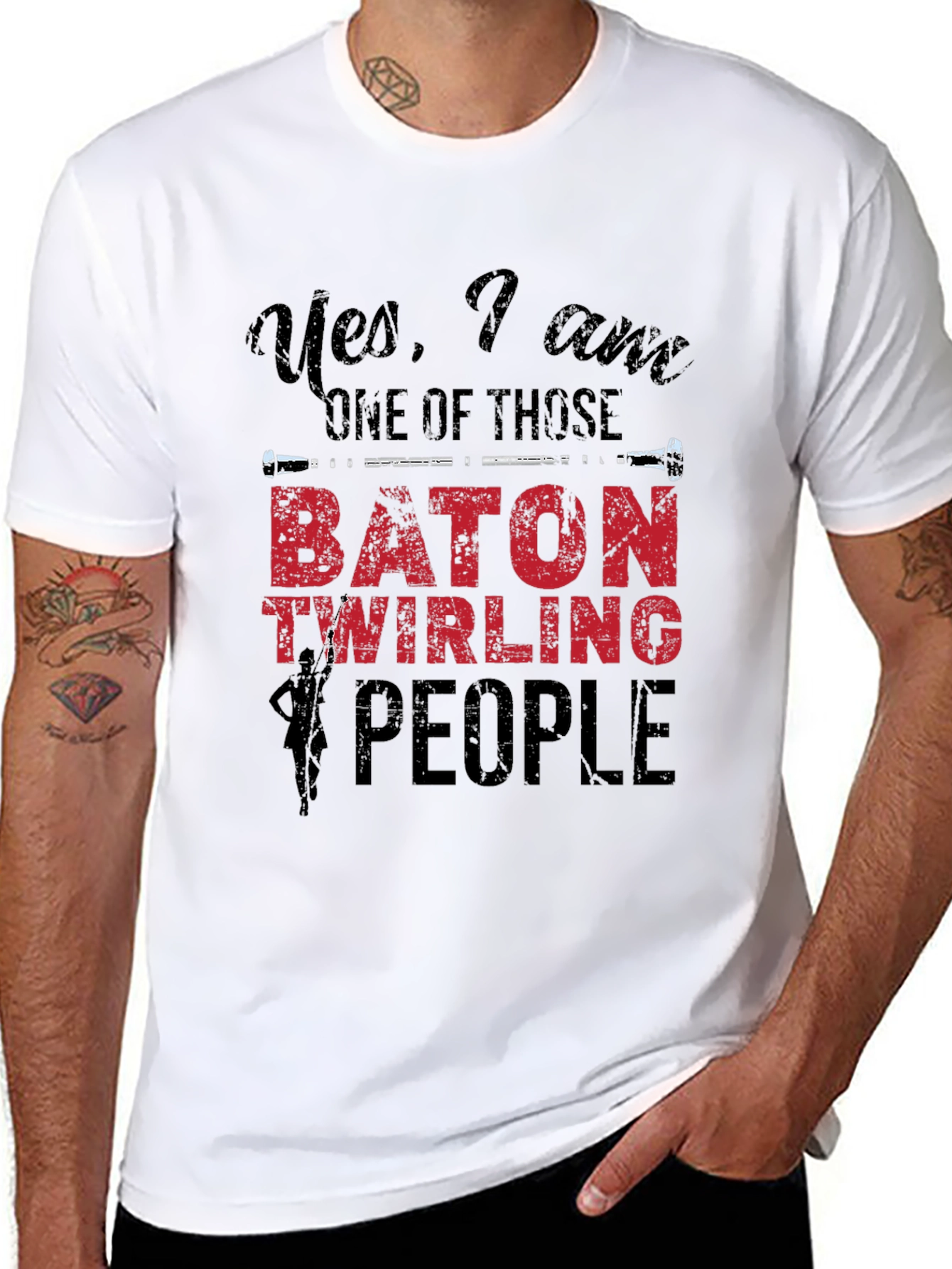 Black Baton Twirling People Graphic Tee view 8