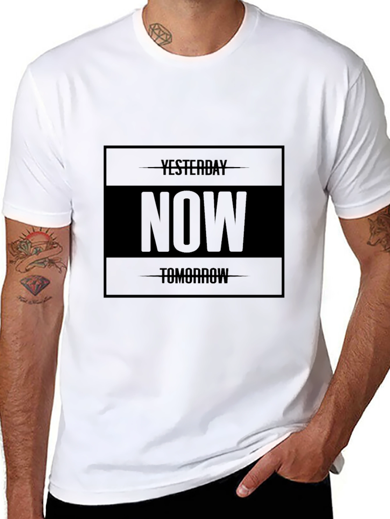 Black Men's Black 'Now' Graphic Tee view 8