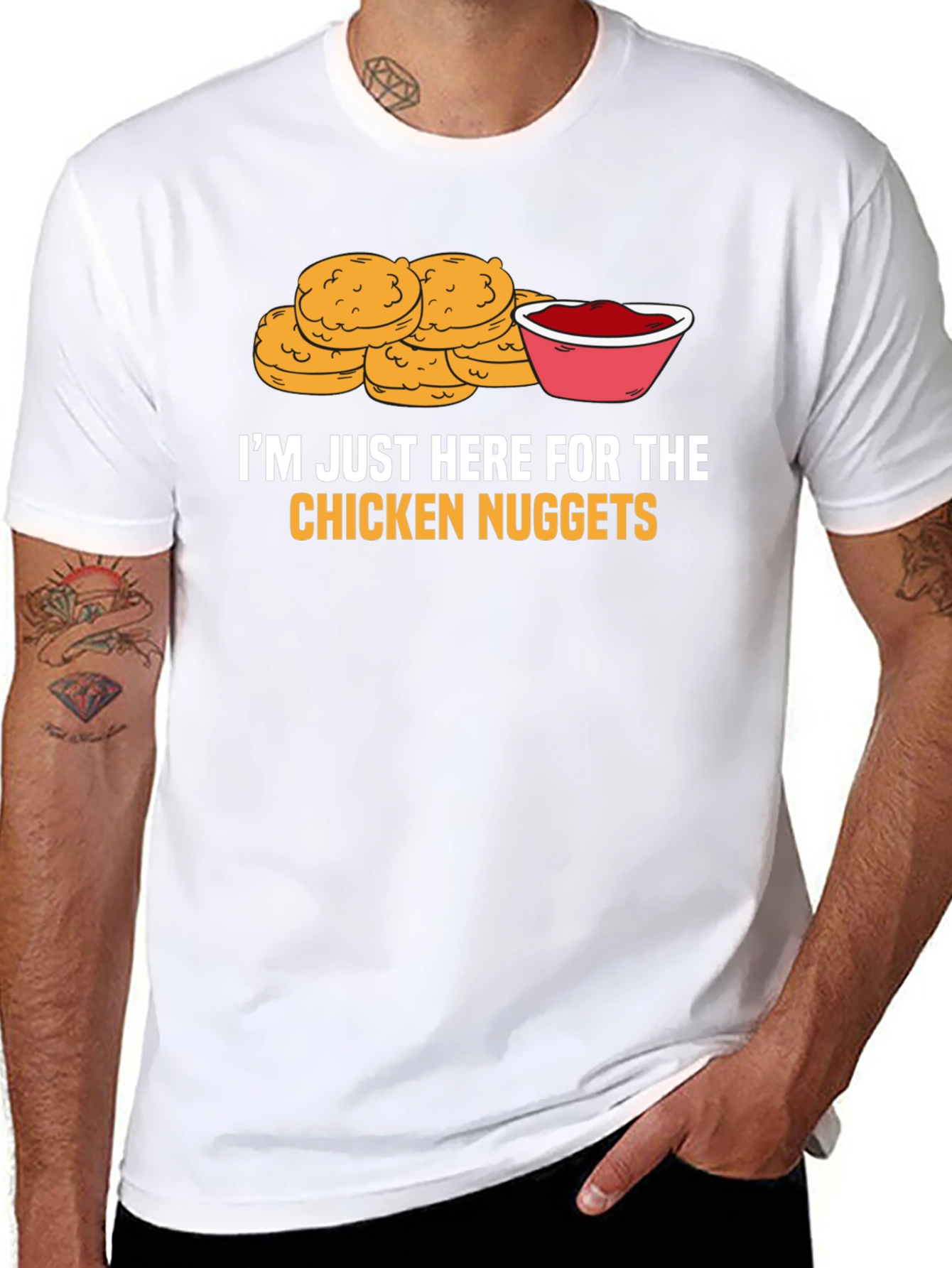 Black Chicken Nugget Lover T-Shirt view 8