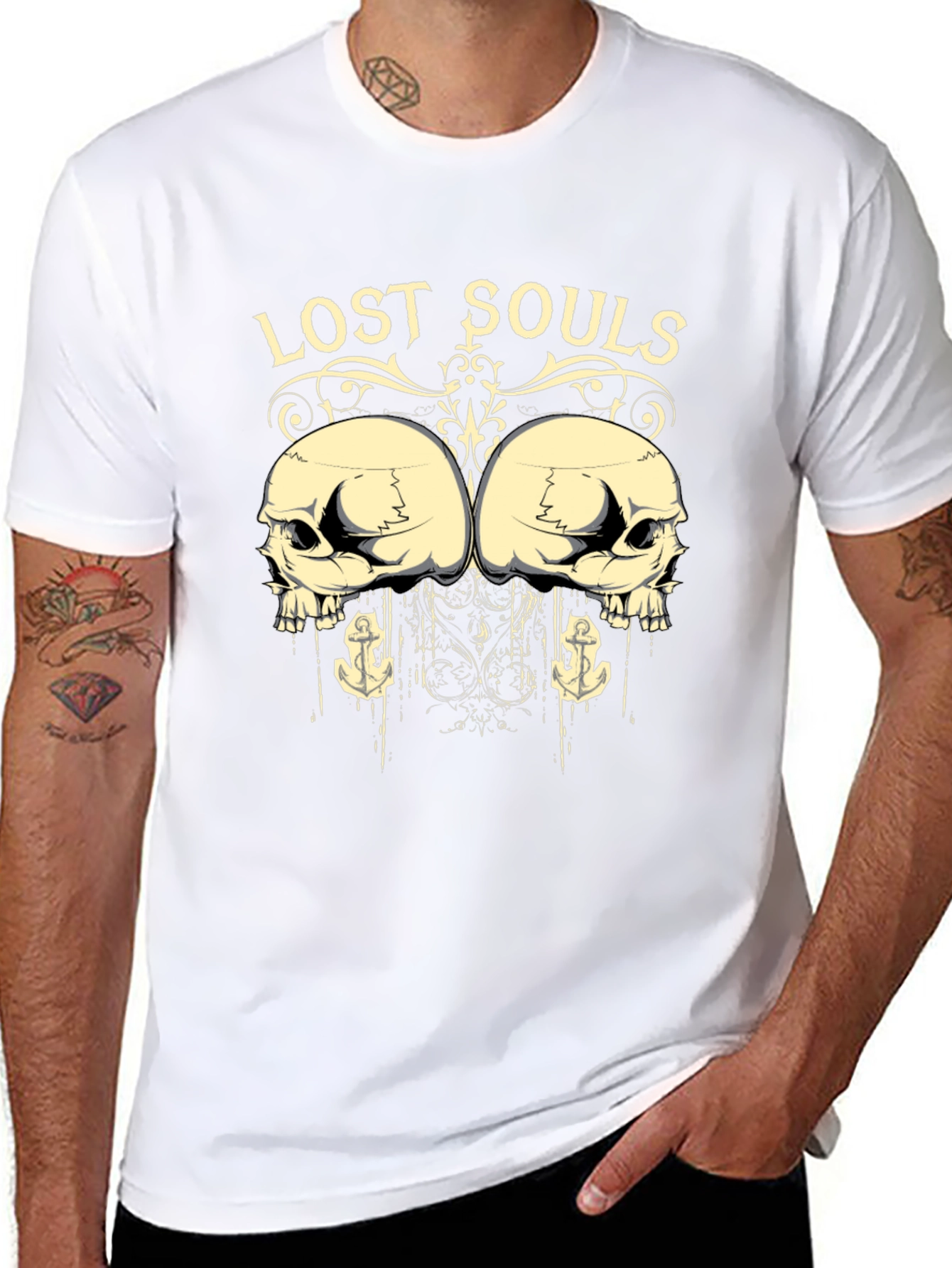 Black Lost Souls Graphic Print T-Shirt - Unisex view 8