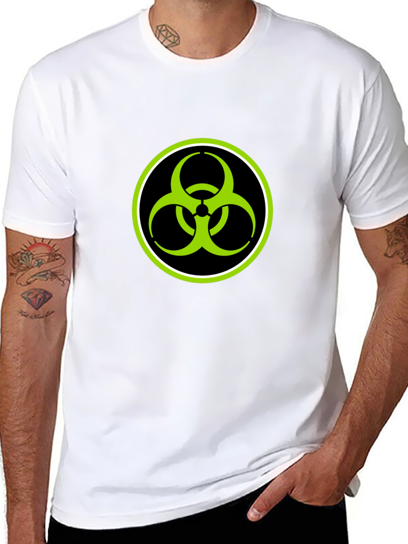 Black Biohazard Symbol Graphic T-Shirt - Black view 8