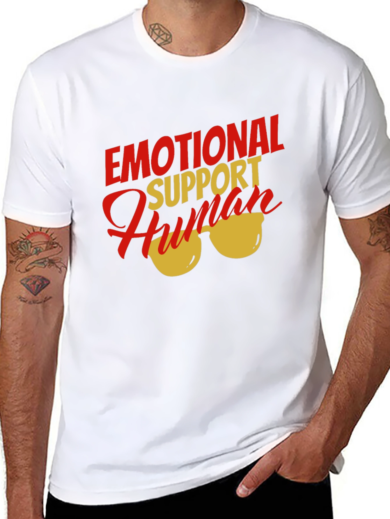 Black Emotional Support Human T-Shirt view 8