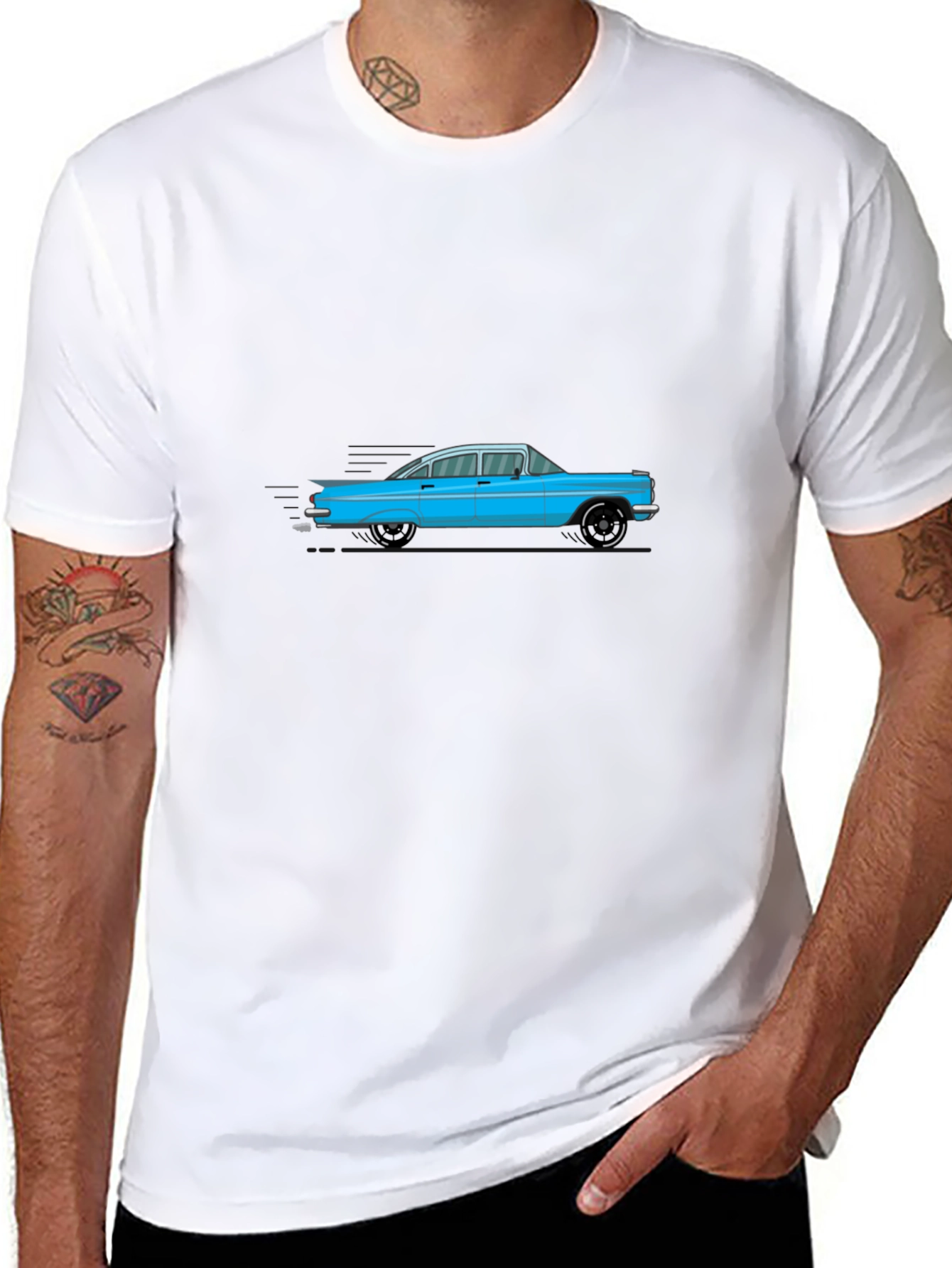 Black Classic Car Graphic Tee - Black T-Shirt view 8