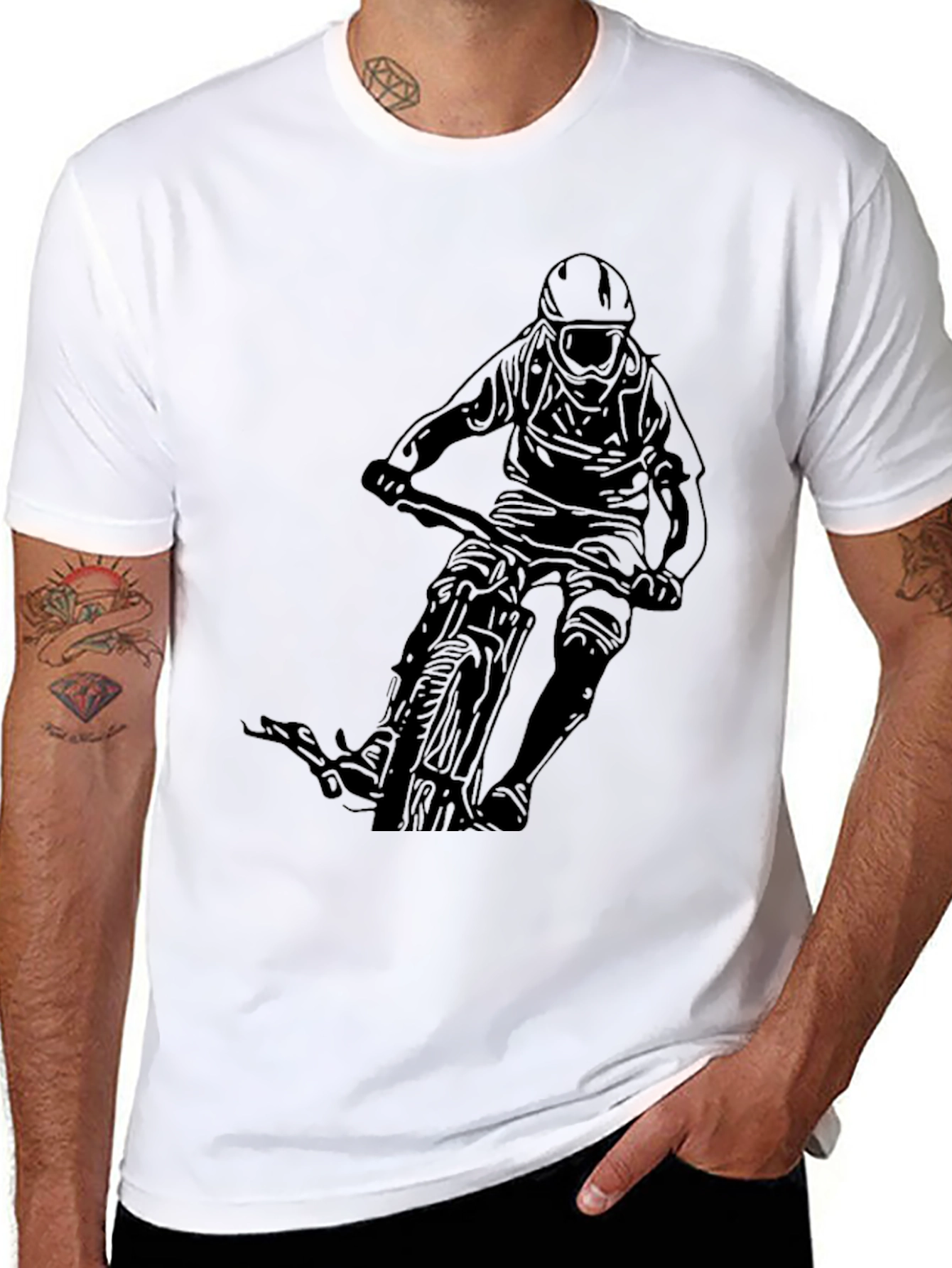 Black Mountain Biker Graphic Tee - Black Cotton view 8