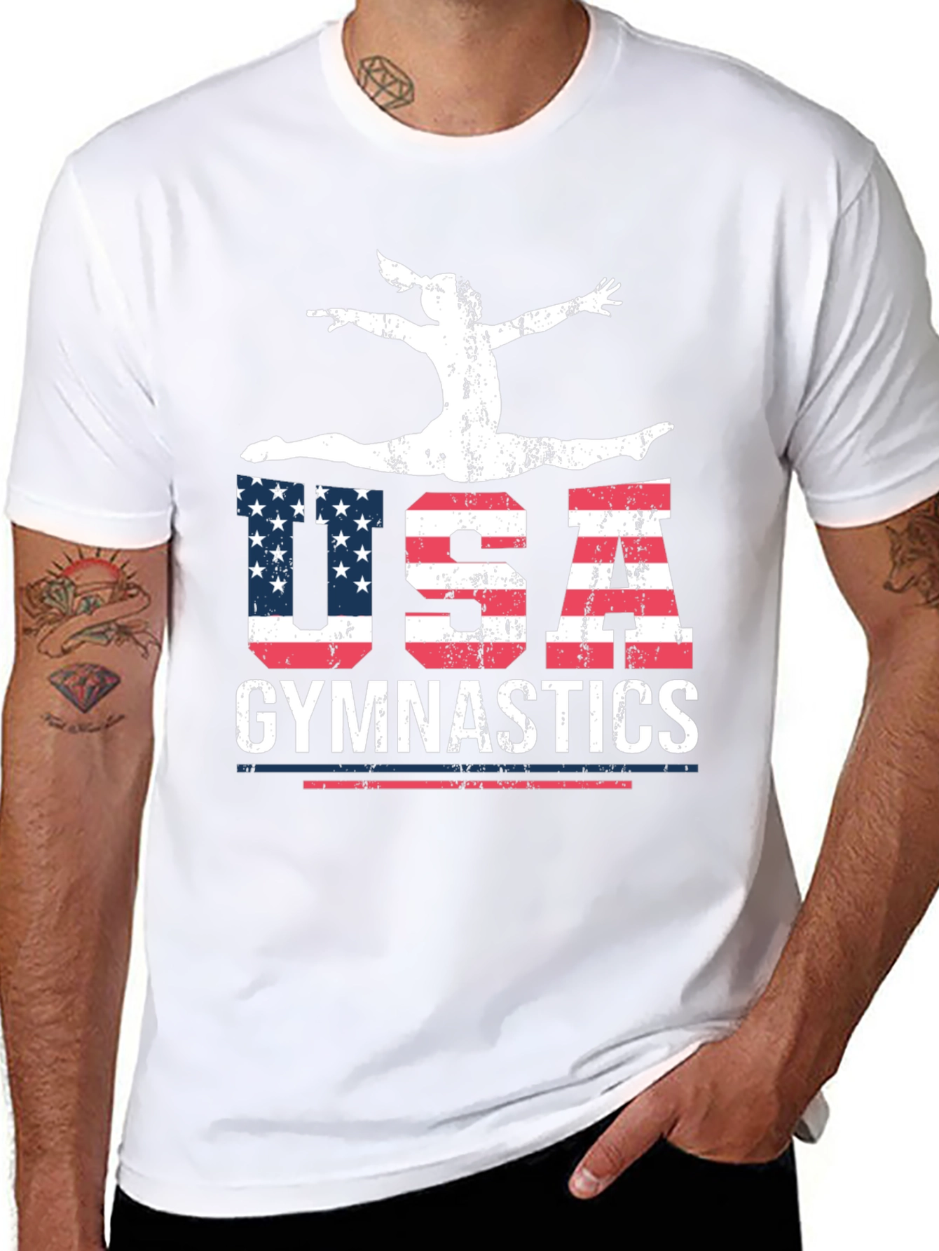 Black USA Gymnastics Graphic T-Shirt - Black view 8