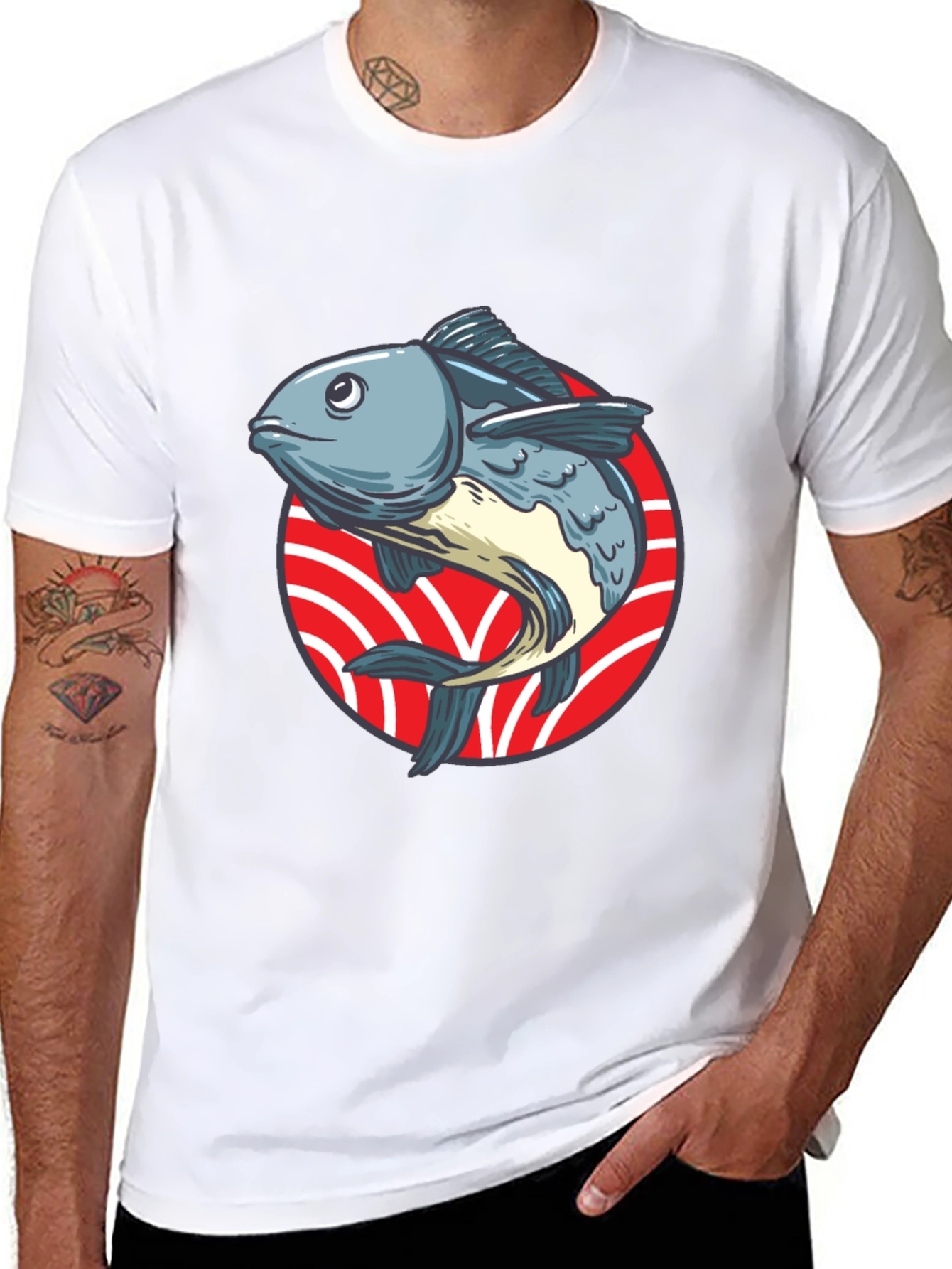 Black Fish Graphic T-Shirt - Unique Design view 8