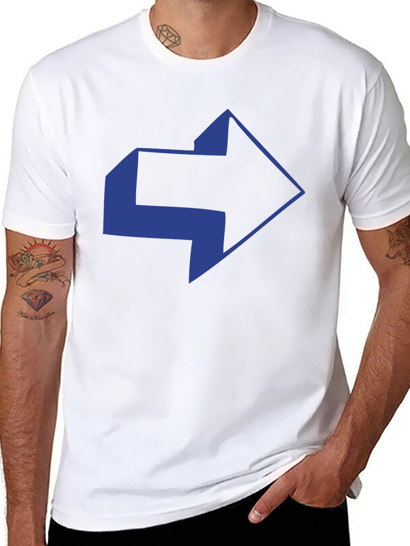 Black Modern Arrow Graphic Black T-Shirt view 8