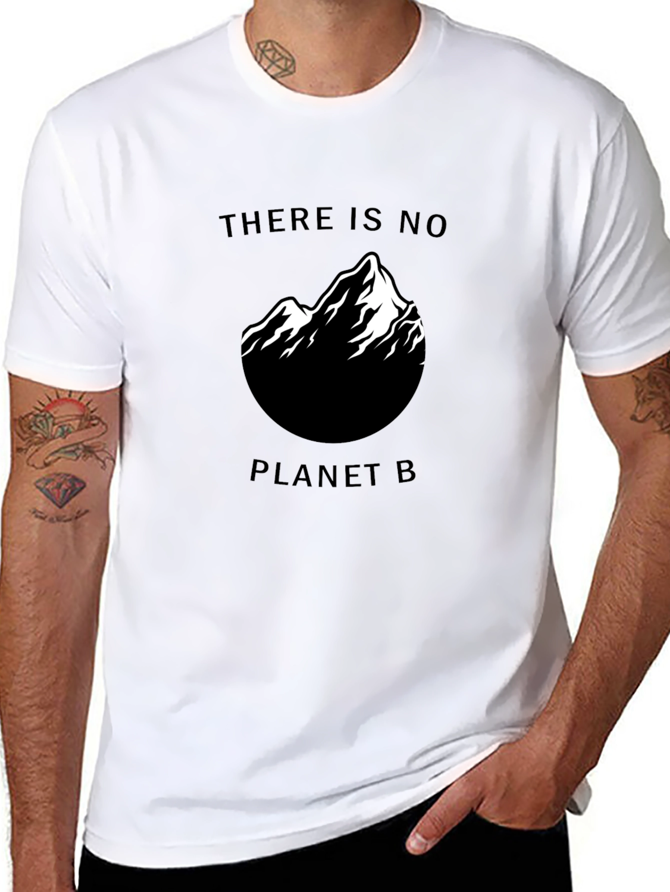 Black Eco-Friendly "There Is No Planet B" Graphic Tee view 8
