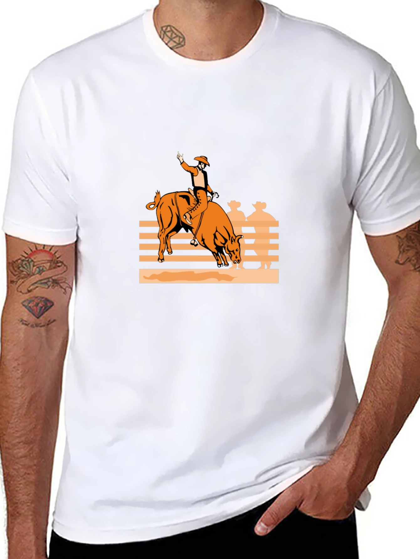 Black Bull Rider Graphic Tee - Black Cotton Comfort view 8