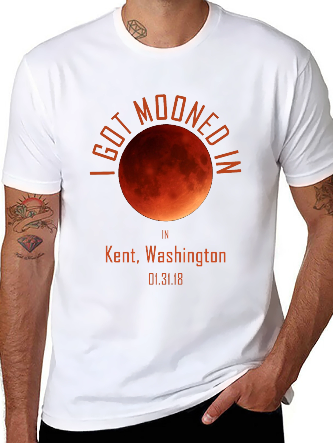 Black I Got Mooned In Kent, WA T-Shirt view 8