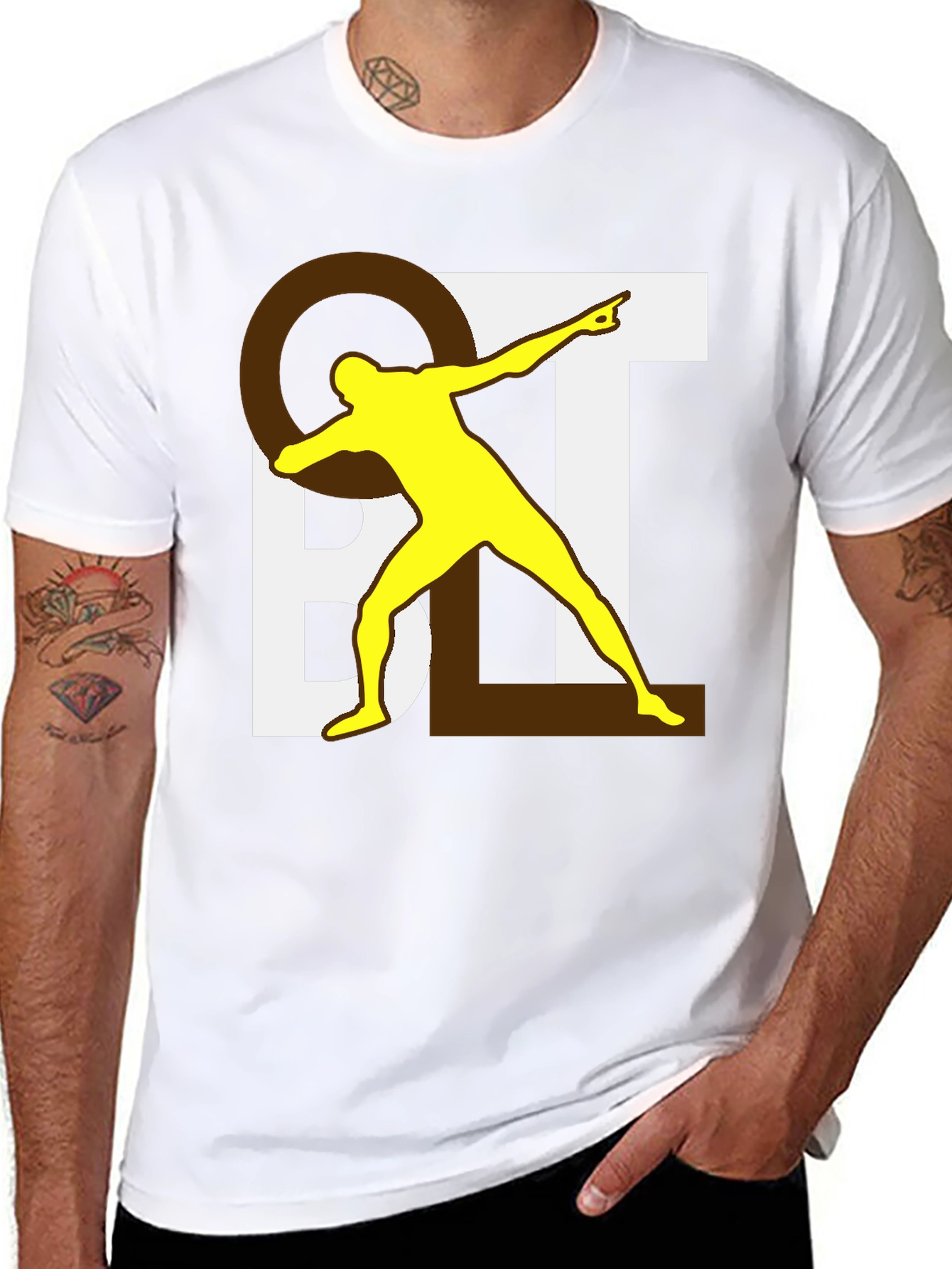 Black Novelty Graphic Tee - QBL Dabbing Player Black T-Shirt view 8
