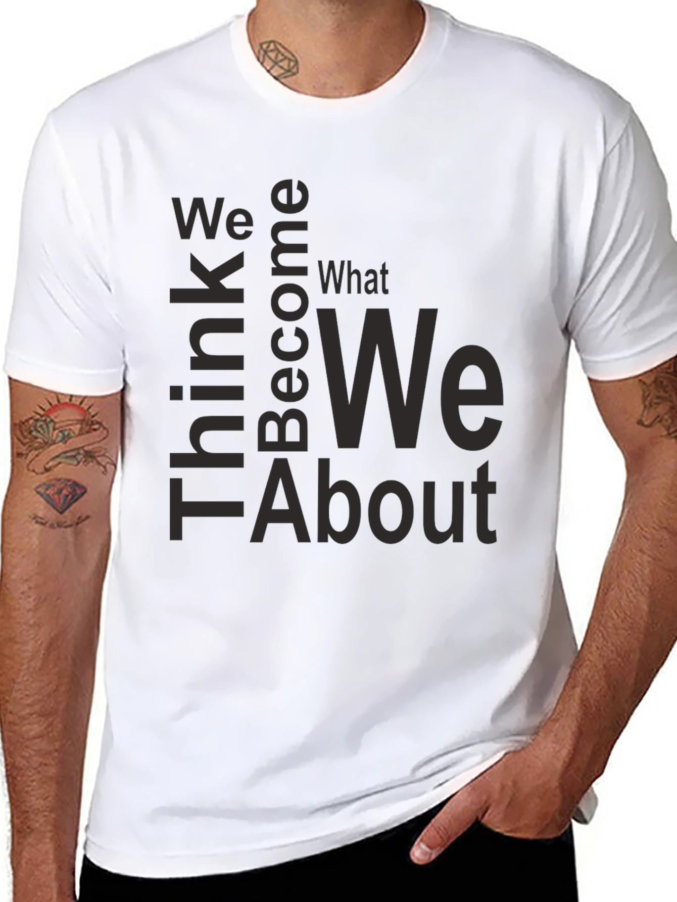 Black Inspirational 'Think' Graphic T-Shirt - Unisex view 8