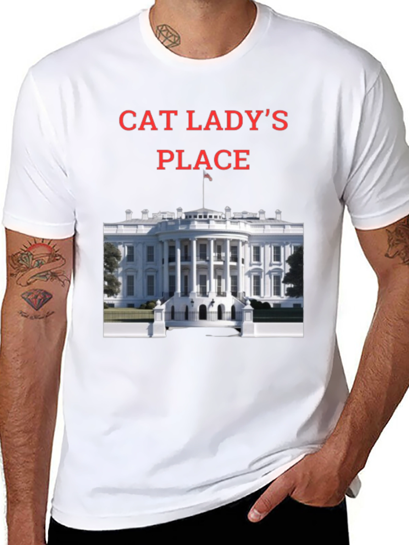 Black Cat Lady's Place T-Shirt - Novelty Tee view 8