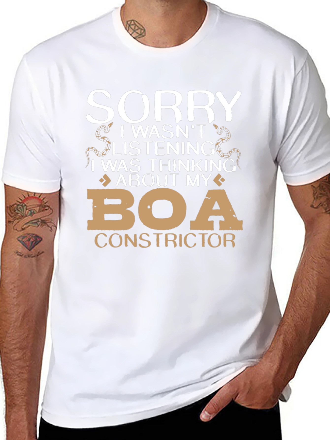 Black Sorry Thinking About Boa Constrictor T-Shirt view 8