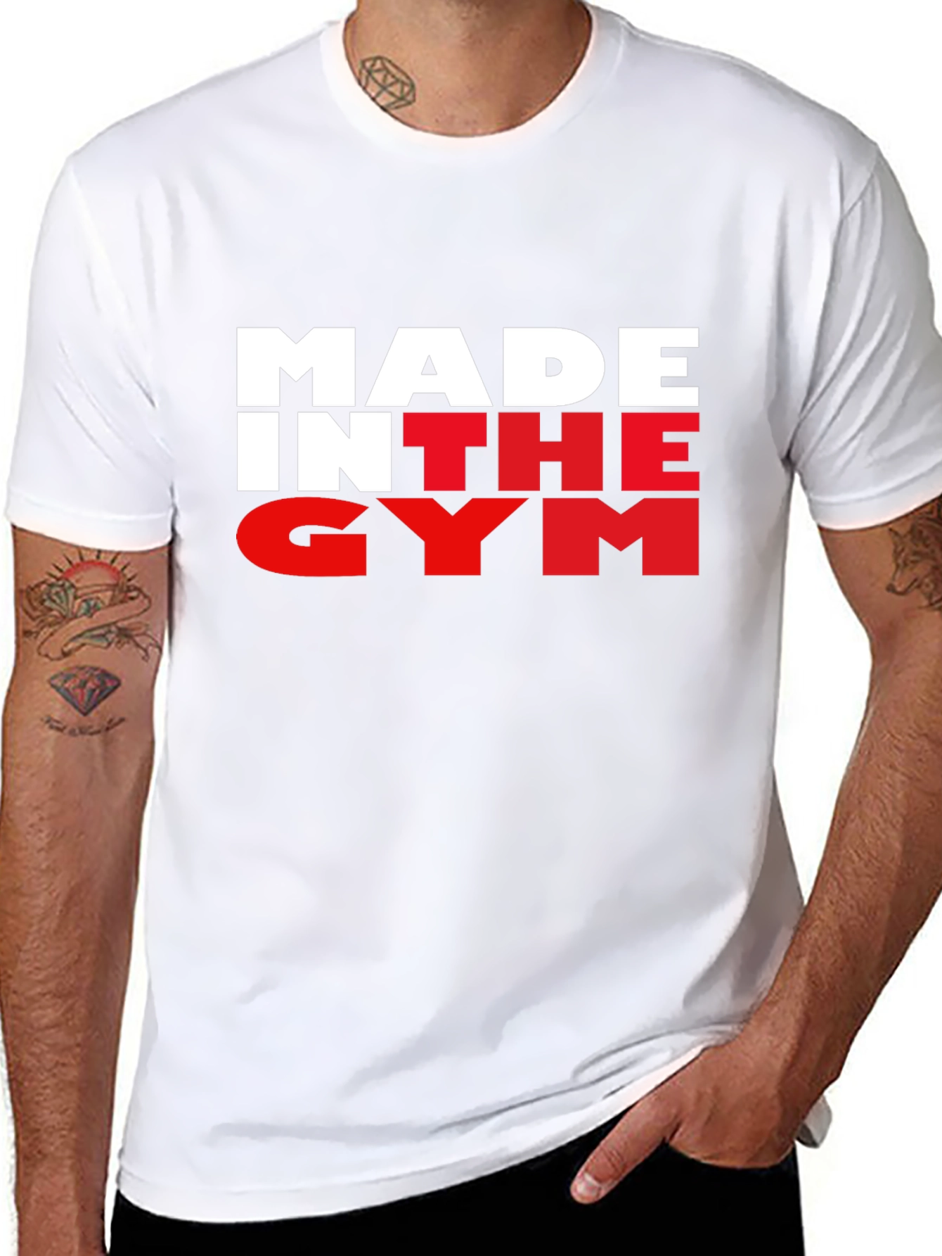 Black Made In The Gym Black T-Shirt Fitness Apparel view 8