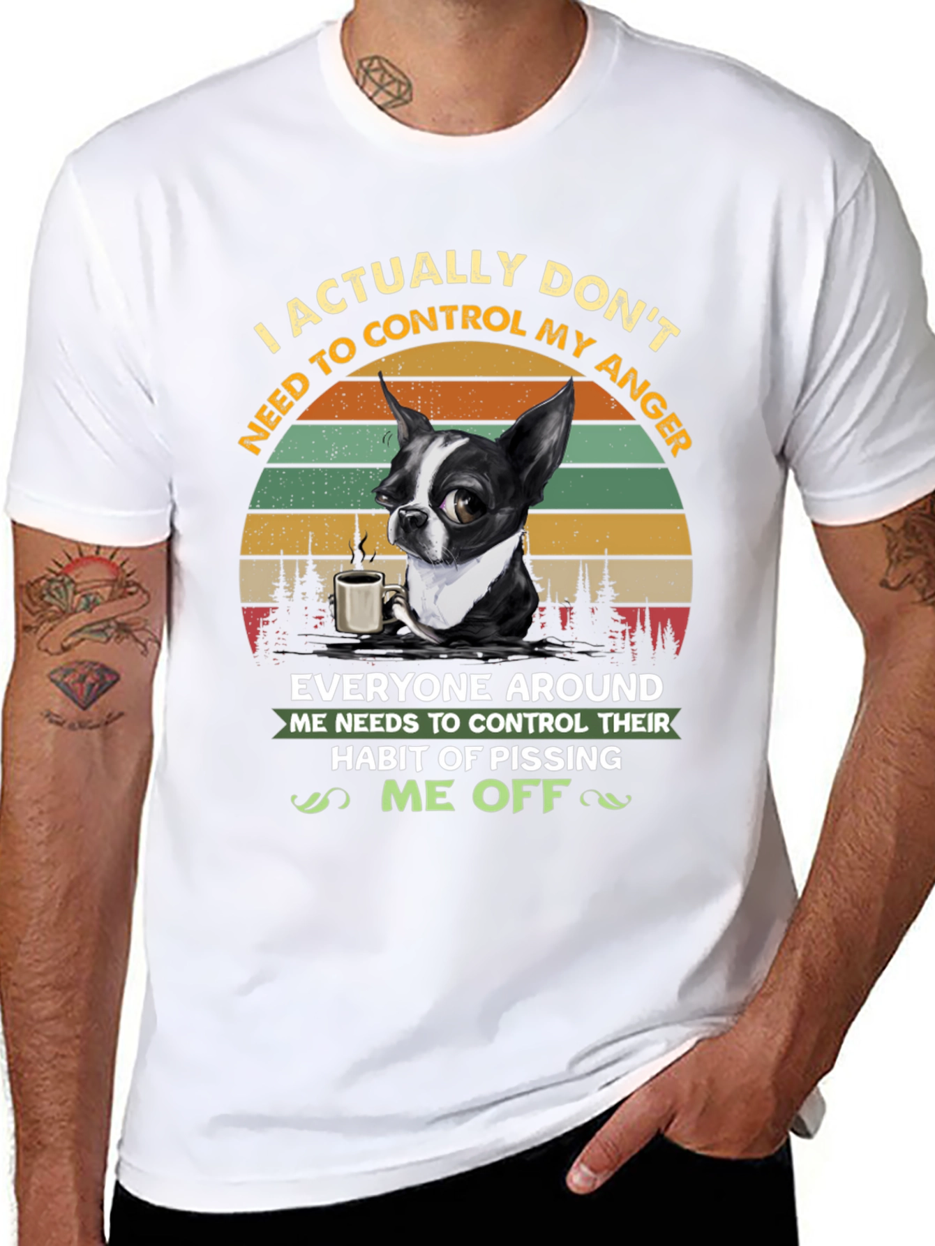 Black Funny Dog Lover T-Shirt - I Actually Don't Need To Control My Anger view 8