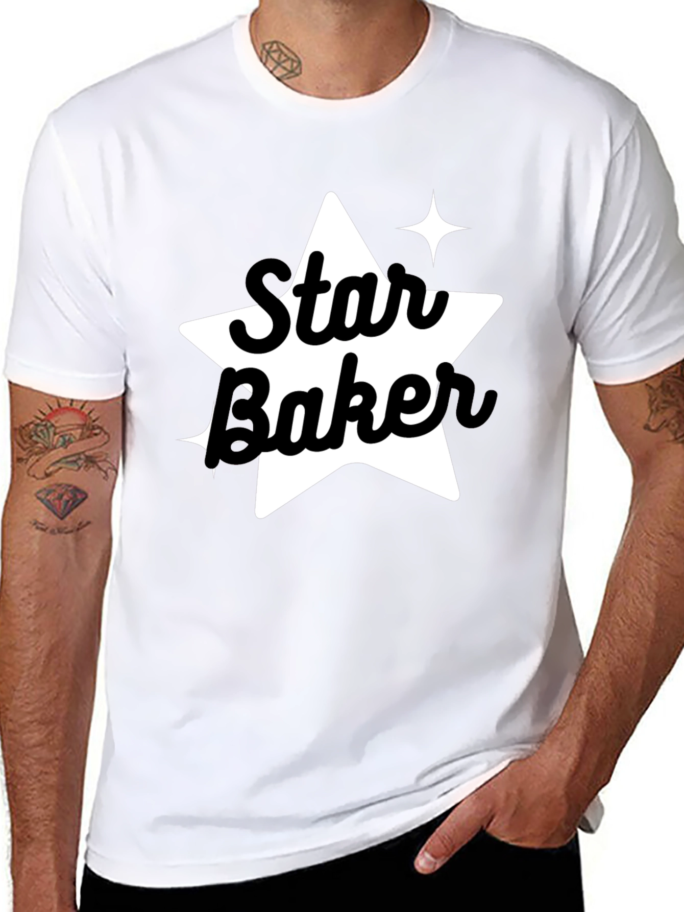 Black Star Baker Black Tee - Baking Enthusiast Apparel view 8